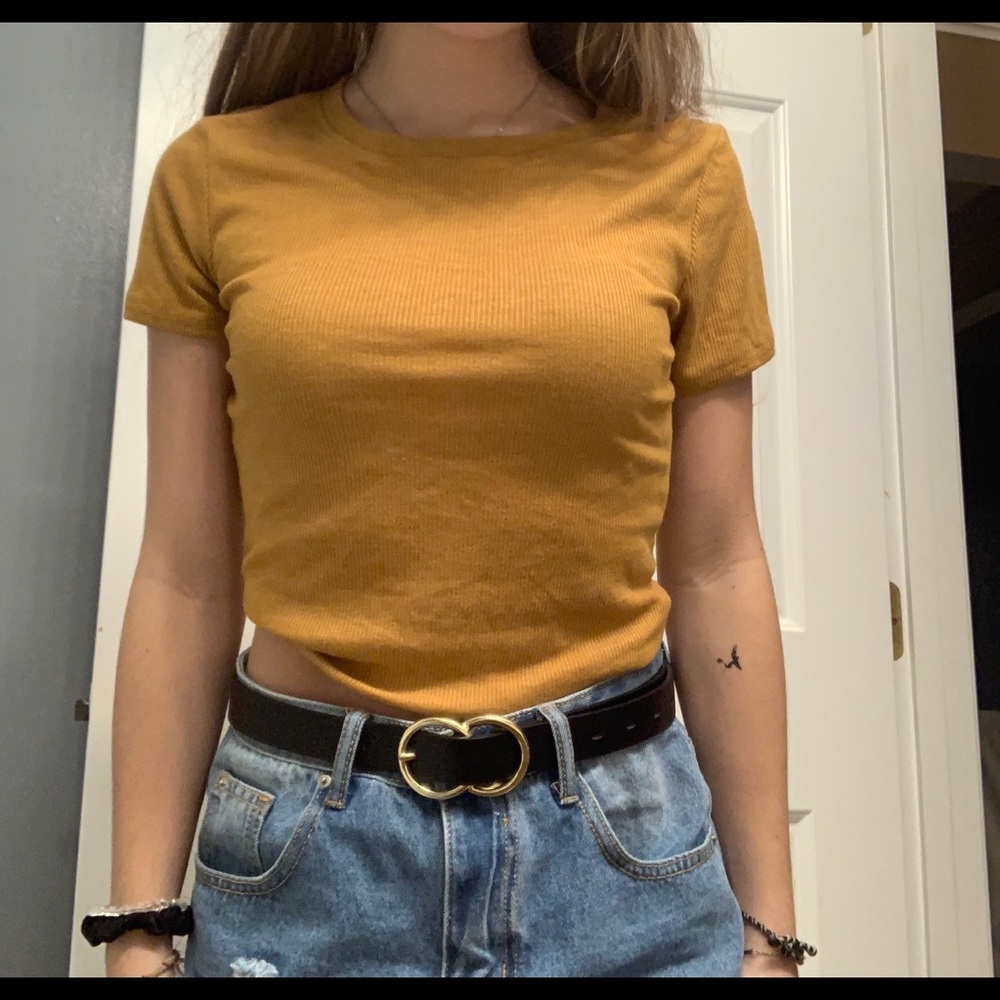 Mustard Colored Plain Soft Tshirt